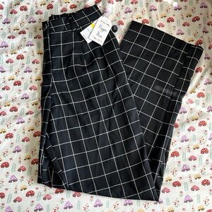 Grid Patterned Pants